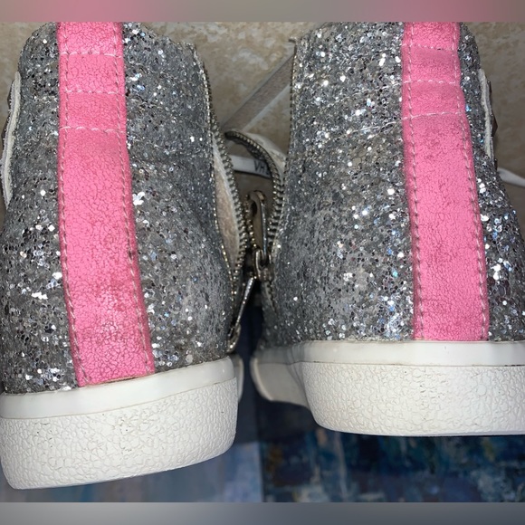 Vintage Havana Edith hi top silver glitter sneakers women’s shoes size 8 - Picture 7 of 13